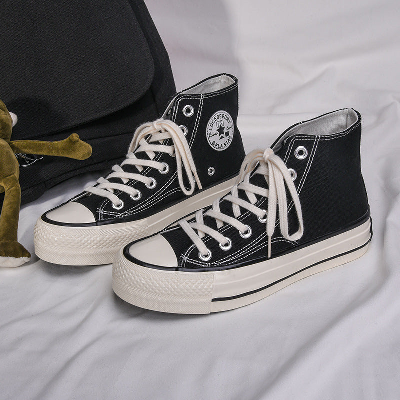 Glamorous Women's Star Platform Hight Increasing Canvas Shoes Newgew